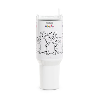 Cheeky Chip & Chester Beaver Tumbler – Colorable Kids Travel Mug Gift