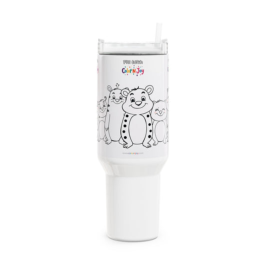 Cheeky Chip & Chester Beaver Tumbler – Colorable Kids Travel Mug Gift