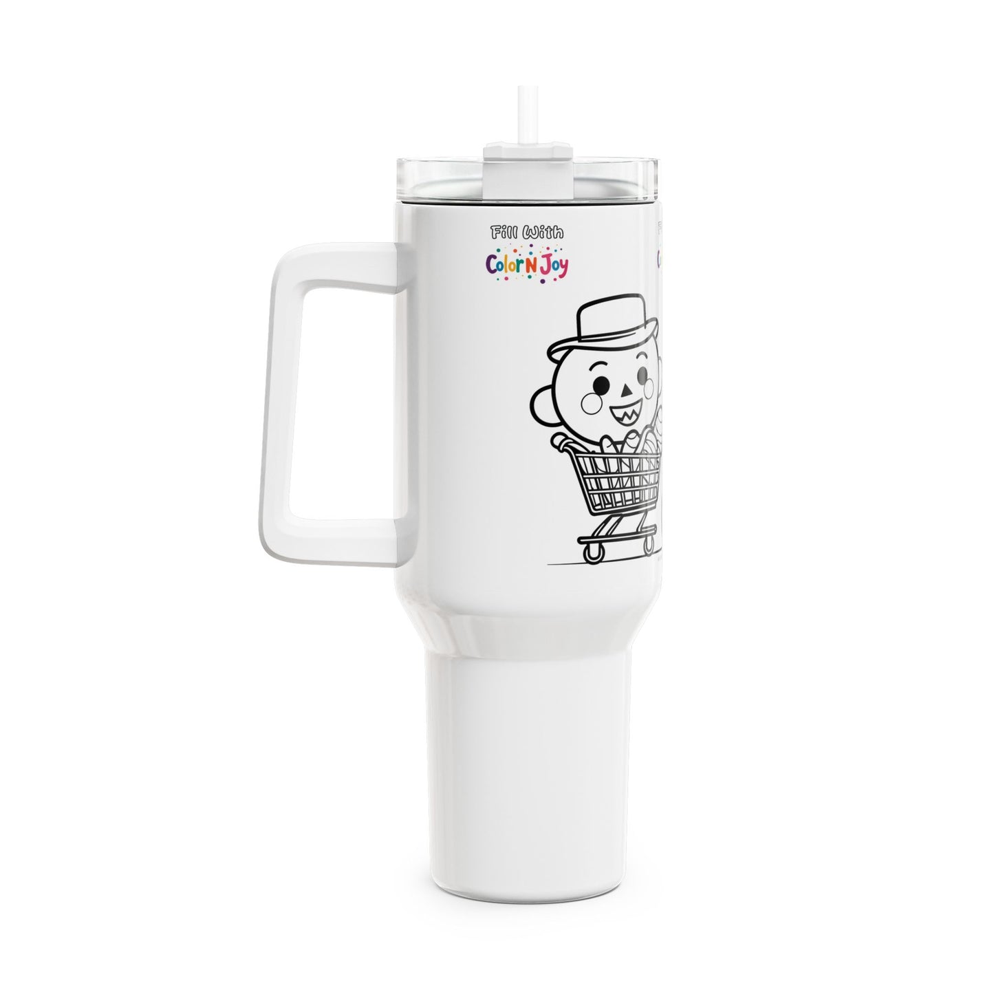 Halloween Spooky Friends Colorable Travel Mug – 40oz Kids Tumbler | Creative Coloring Gift | Color N Joy