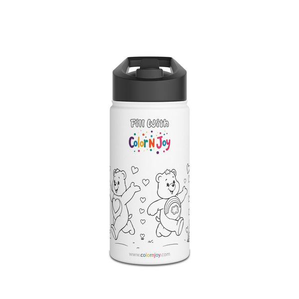 1980s Care Bear Coloring Water Bottle | Grumpy Bear Design | Eco-Friendly Stainless Steel | Reduces Screen Time