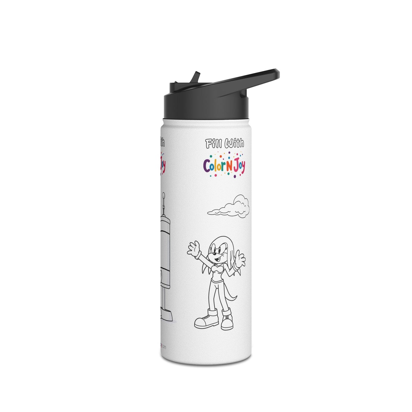 Red Warrior Coloring Water Bottle | Action Hero Designs | Eco-Friendly Stainless Steel | Reduces Screen Time
