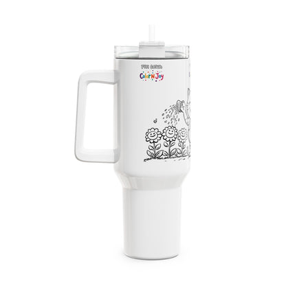 Smiling Critters Cat Gardeners Tumbler – Flower Theme Travel Mug Gift