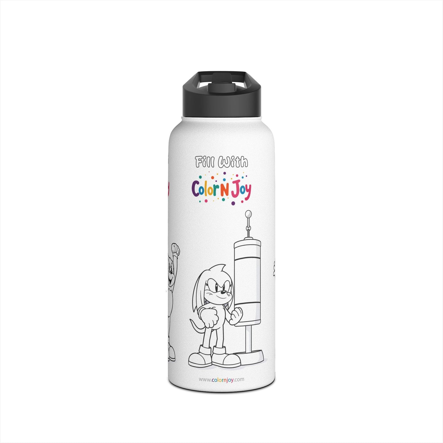 Red Warrior Coloring Water Bottle | Action Hero Designs | Eco-Friendly Stainless Steel | Reduces Screen Time