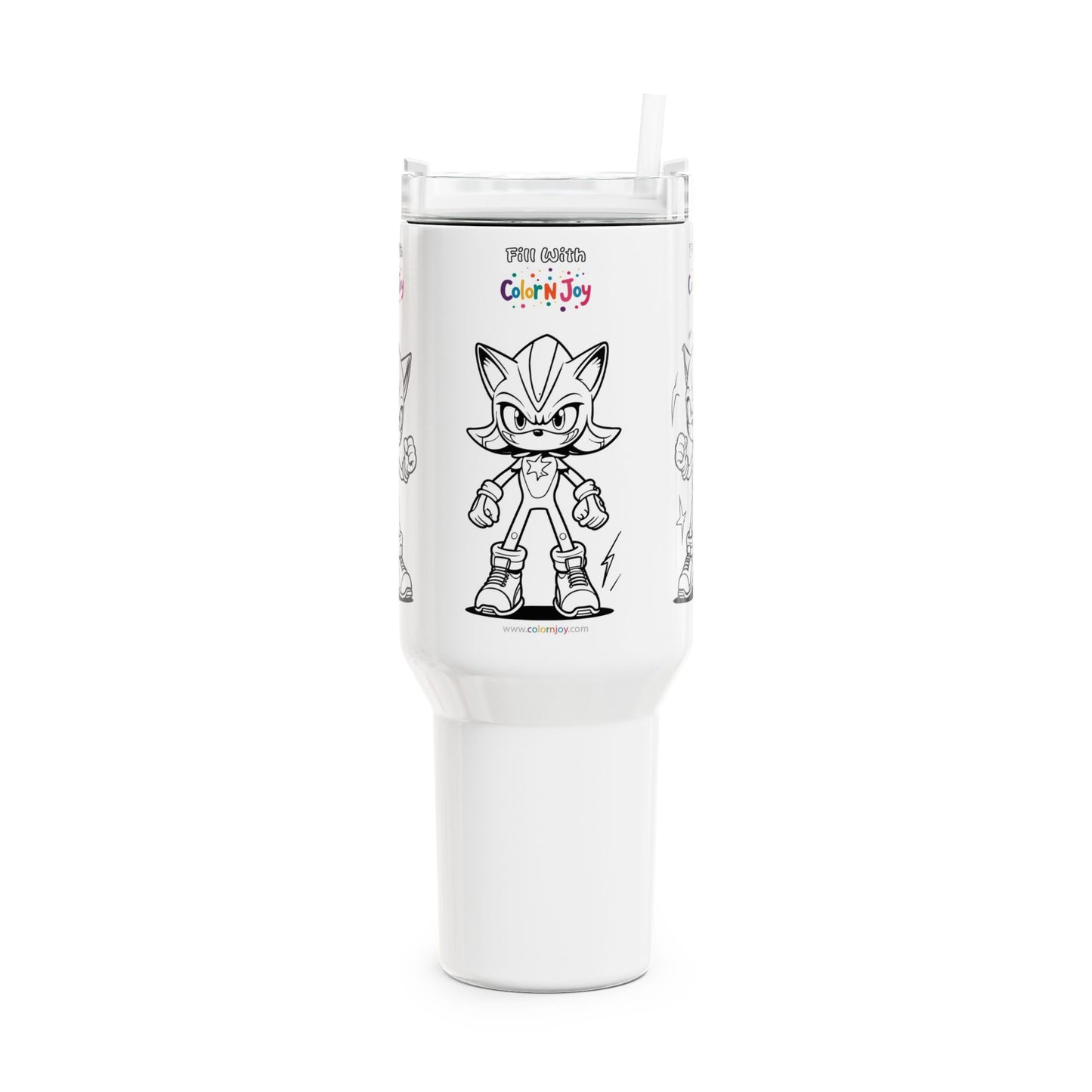 Spike Runner & Blaze Bolt Anime Tumbler – Colorable Kids Travel Mug