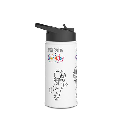 Among Us Coloring Water Bottle | Eco-Friendly Stainless Steel Drinkware | Impostor & Hats Theme | Reduces Screen Time