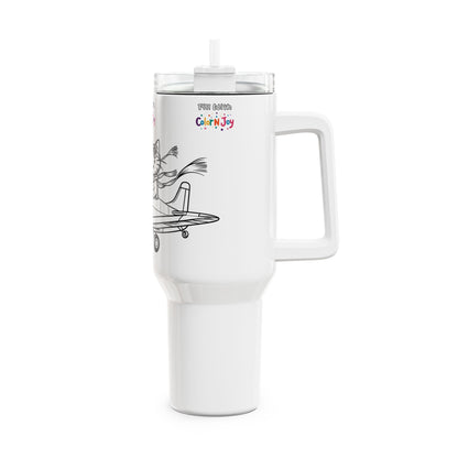 Smiling Critters Cat Pilot Tumbler – Color Your Own Aviator Travel Mug