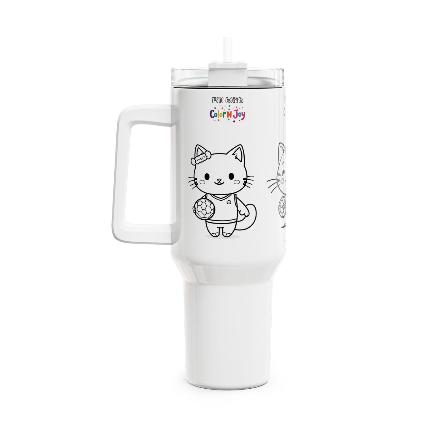 Kitty Kickers Football Tumbler – 3 Cute Kittens Playing Travel Mug