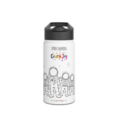 Among Us Coloring Water Bottle | Six Among Us Crewmates in Classic Spacesuit Design | Hats Theme | Eco-Friendly Stainless Steel Drinkware | Reduces Screen Time