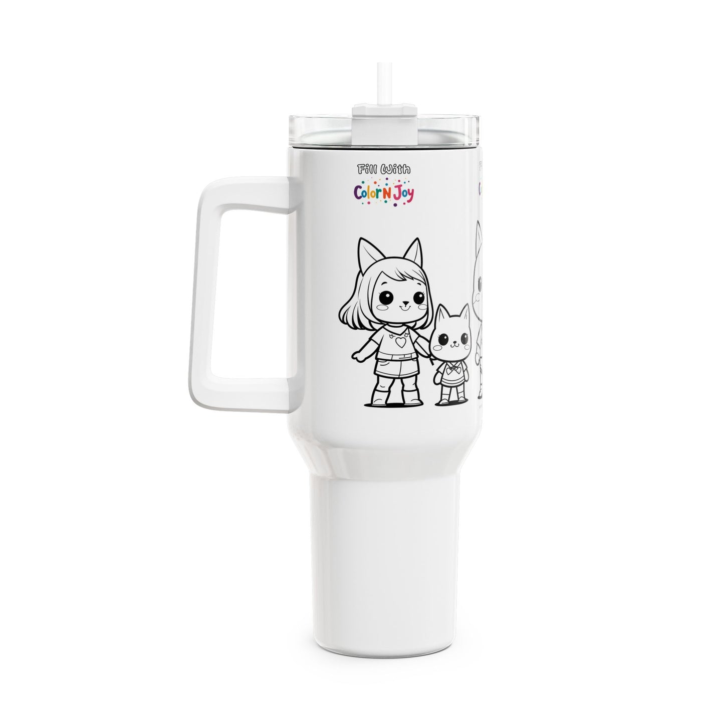 Retro & Anime Video Game Character Tumbler – Colorable Travel Mug