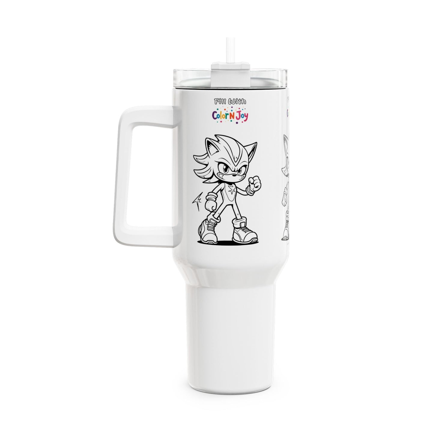 Spike Runner & Blaze Bolt Anime Tumbler – Colorable Kids Travel Mug