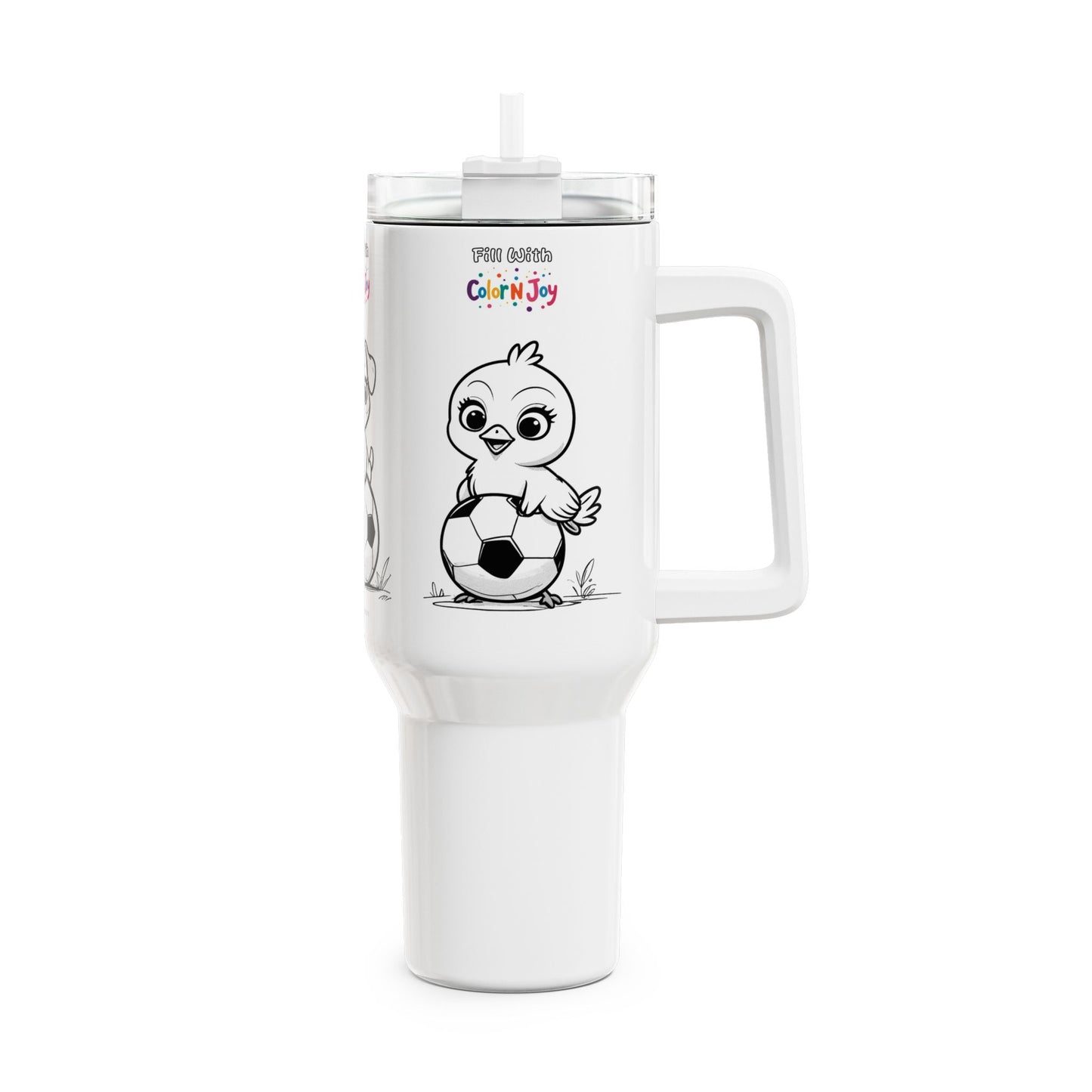 Animal Pals Football Tumbler – Cute Bear, Puppy & Tweety | 40oz