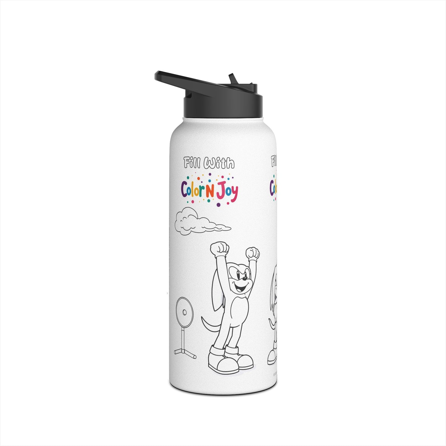 Red Warrior Coloring Water Bottle | Action Hero Designs | Eco-Friendly Stainless Steel | Reduces Screen Time