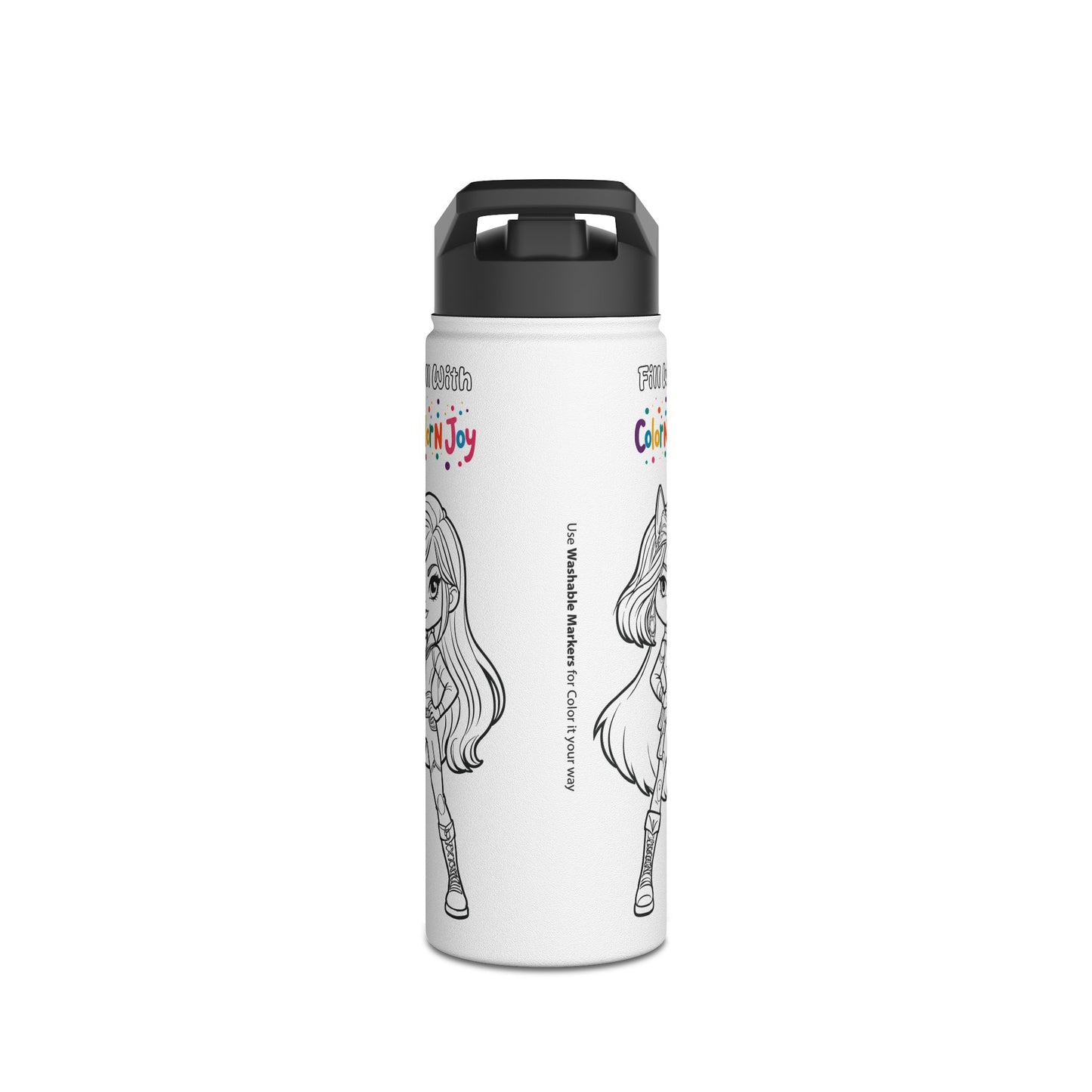 Descendants Coloring Water Bottle | Eco-Friendly Stainless Steel Gift | Screen-Free Creative Fun with Descendants Coloring Pages