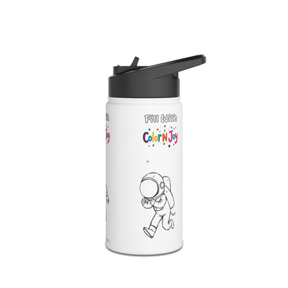 Among Us Coloring Water Bottle | Eco-Friendly Stainless Steel Drinkware | Impostor & Hats Theme | Reduces Screen Time