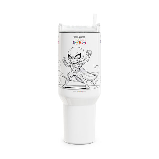 Symbiote Hero Travel Mug – Colorable Kids Tumbler | Gift for Ages 4-10
