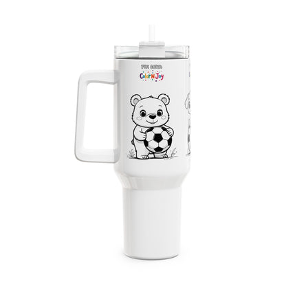 Animal Pals Football Tumbler – Cute Bear, Puppy & Tweety | 40oz