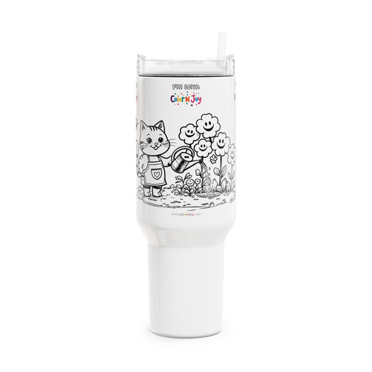 Kitty Scout Adventures Tumbler – Cute Everyday Scenes Travel Mug Gift