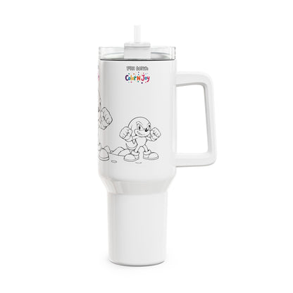 Jump Squad Racers Retro Cartoon Tumbler – Turbo Racer Character Mug