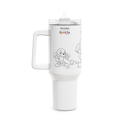 Jump Squad Racers Retro Cartoon Tumbler – Turbo Racer Character Mug