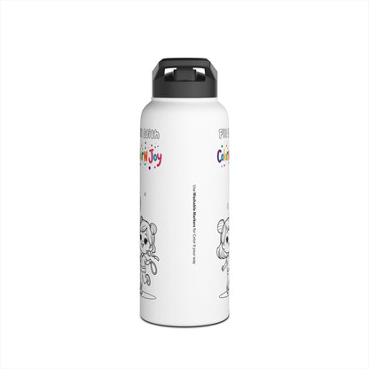 Rainbow Friends & Adventure Time Coloring Water Bottle | Fill with Blue, Green & Purple Designs | Eco-Friendly Stainless Steel | Reduces Screen Time