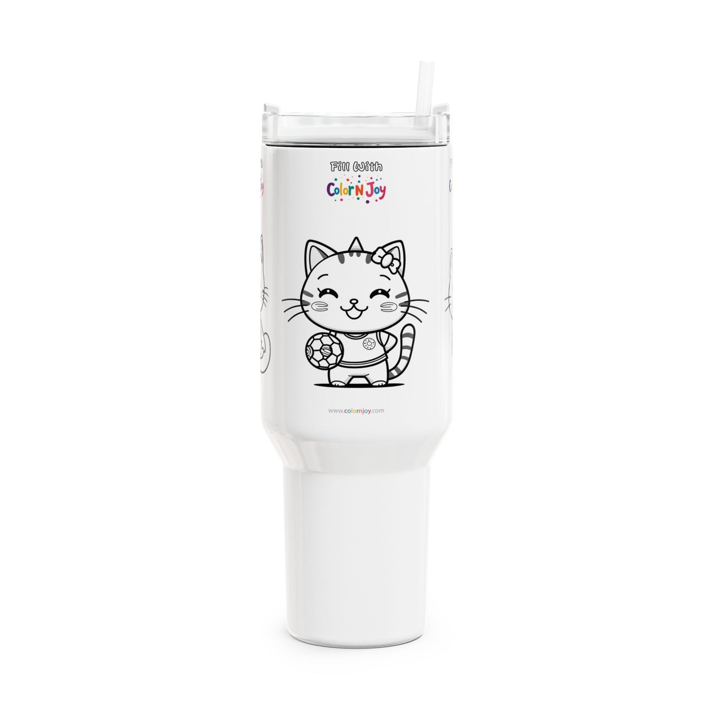 Kitty Kickers Football Tumbler – 3 Cute Kittens Playing Travel Mug