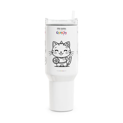 Kitty Kickers Football Tumbler – 3 Cute Kittens Playing Travel Mug