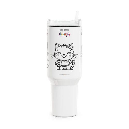 Kitty Kickers Football Tumbler – 3 Cute Kittens Playing Travel Mug