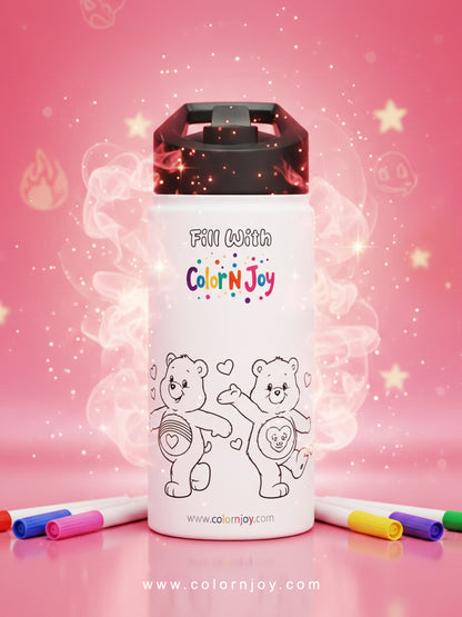 Spooky Doll Coloring Water Bottle | Halloween Activity for Kids | Reusable Stainless Steel with Free Coloring Pages